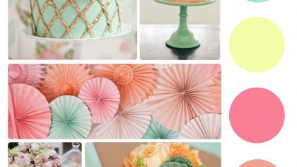 peach and mint colour palette